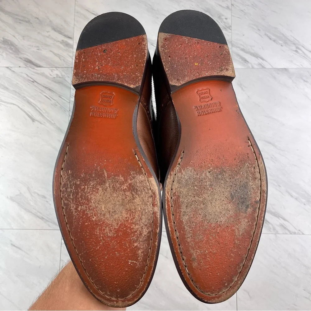 Johnston & Murphy Brown Leather Saddle Brogue Derby Mens Size 13 M - Picture 10 of 15